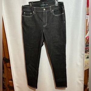 Lauren Ralph Lauren Premier Skinny Ankle Mid Rise black Jeans Womens Size 12 EUC